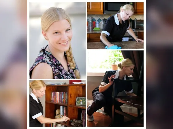 Hearth & Home team member portrait with cleaning visit photos